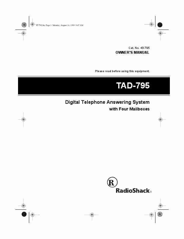 Radio Shack Answering Machine TAD-795-page_pdf